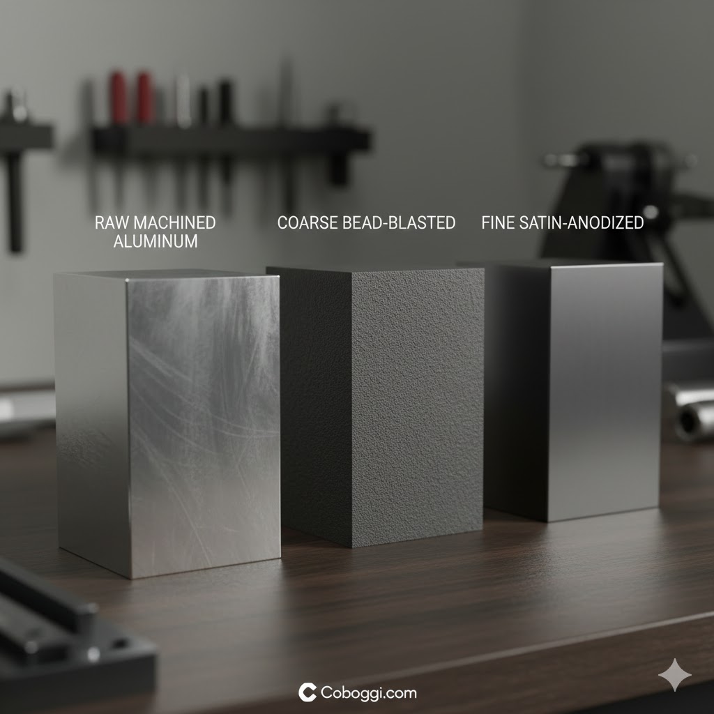 three aluminum blocks side-by-side